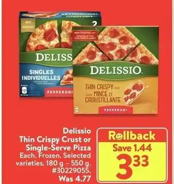 Walmart Delissio thin crispy crust offer