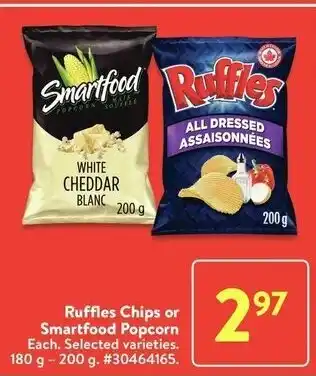Walmart Ruffles chips or smartfood popcorn offer