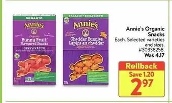Walmart Annie's organic snacks offer