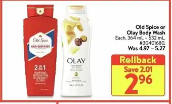 Walmart Old spice or olay body wash offer