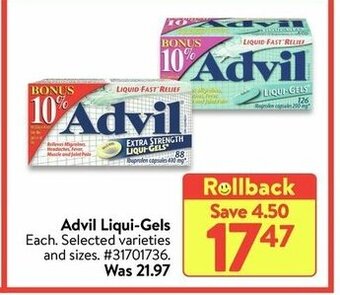 Walmart Advil liqui-gels offer
