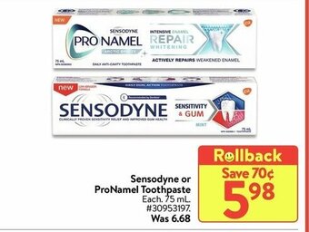 Walmart Sensodyne or pronamel toothpaste offer