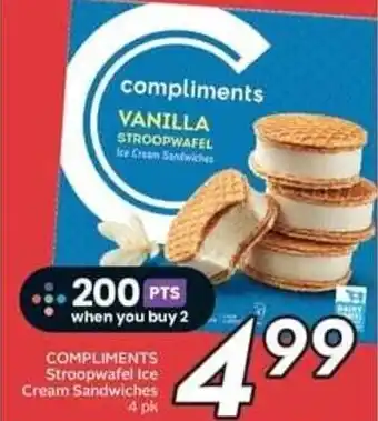 Safeway COMPLIMENTS Stroopwafel Ice Cream Sandwiches offer