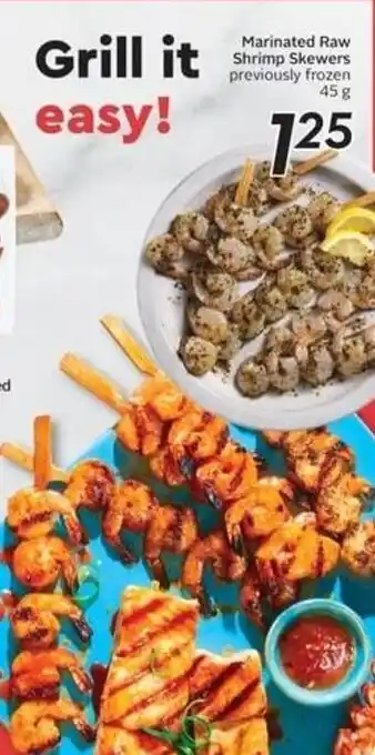 Safeway Marinated Raw Shrimp Skewers 45 g offer