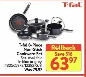 Walmart T-fal 8-piece non-stick cookware set offer