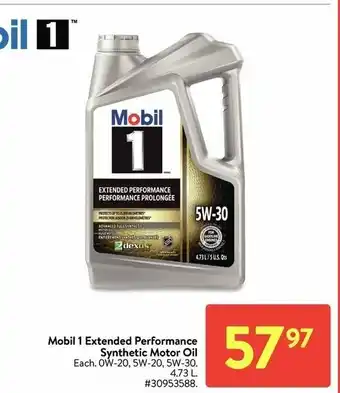 Walmart Mobil 1 extensed performance synthetic motor oil offer