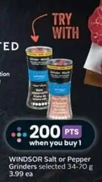 Safeway WINDSOR Salt or Pepper Grinders selected 34-70 g offer