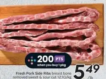 Safeway Fresh Pork Side Ribs breast bone offer