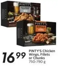 Safeway PINTY'S Chicken Wings, Fillets or Chunks 750-790 g offer