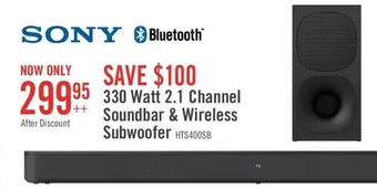 The Brick Sony 2.1-channel 330 w soundbar with wireless subwoofer - 4a1356 offer
