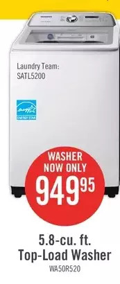 The Brick Samsung 5.8 cu. ft. top-load washer - wa50r5200aw/us offer