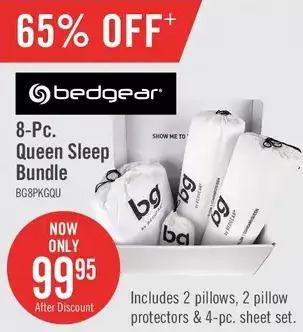 The Brick Bg by bedgear 8-piece queen sleep bundle offer