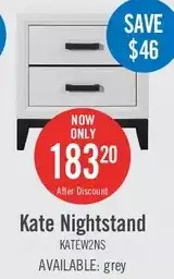 The Brick Kate nightstand - white offer