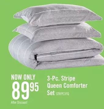 The Brick Stripes 3-piece full/queen comforter set offer