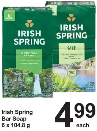 Pharmasave Irish spring bar soap offer