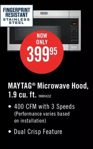 The Brick Maytag 1.9 cu. ft. over-the-range microwave - ymmv4207jz offer