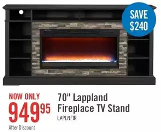 The Brick Lappland 70 tv stand with crystal ember firebox offer