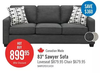 The Brick Sawyer linen-look fabric sofa - charcoal grey offer