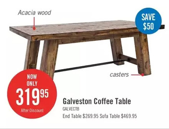 The Brick Galveston coffee table with hidden casters offer