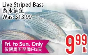 Bestco Food Mart Live striped bass offer