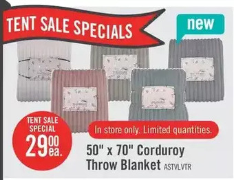The Brick 50 x 70 corduroy throw blanket offer