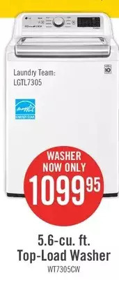 The Brick Lg 5.6 cu. ft. top-load washer - wt7305cw offer