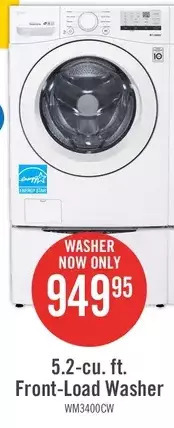The Brick Lg 5.2 cu. ft. front-load washer - wm3400cw offer