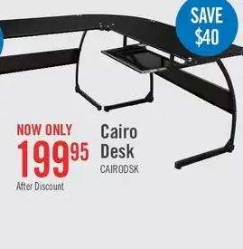 The Brick Cairo l-shape glass desk offer