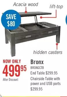 The Brick Bronx coffee table with lift top - grey offer