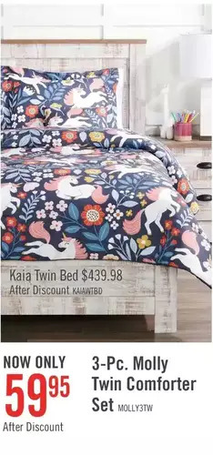 The Brick Molly 3-piece twin comforter set offer