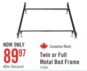 The Brick Twin/full metal glide bed frame with headboard/footboard attachment offer