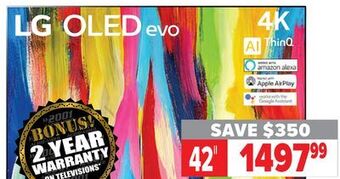 2001 Audio Video Lg 42 oled evo 4k self-lighting dolby atmos offer