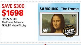 2001 Audio Video Samsung the frame art mode 4k qled matte display offer