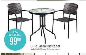 The Brick Sindal 3-piece outdoor bistro set offer