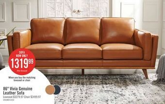 The Brick Vivia top-grain genuine leather sofa - caramel offer