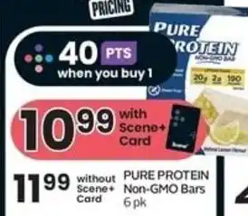 Safeway PURE ROTEIN Non-GMO Bars 6 pk offer