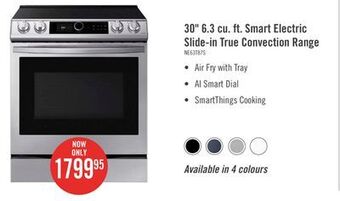 The Brick Samsung bespoke 6.3 cu. ft. slide-in electric range with true convection ne63t8711ss/ac offer