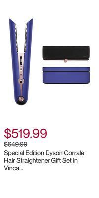 Special edition dyson corrale hair straightener gift set in vinca blue-rosé