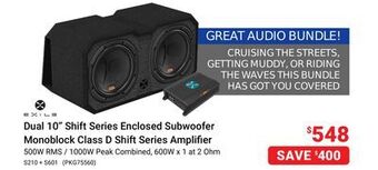 Visions Electronics Dual 10 shift series enclosed subwoofer monoblock class d shift series amplifier offer