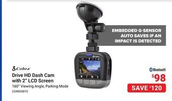 Visions Electronics Cobra drive hd dash cam with 2 lcd screen offer
