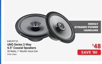 Visions Electronics Uno series 2-way 6.5 coaxial speakers offer