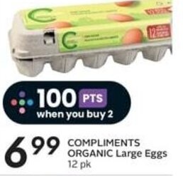 Safeway COMPLIMENTS ORGANIC Large Eggs 12 pk offer