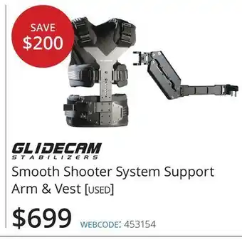 Vistek Glidecam smooth shooter system support arm & vest [used] offer