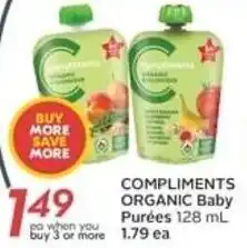 Safeway COMPLIMENTS ORGANIC Baby Purées 128 mL offer