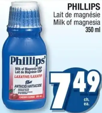 Jean Coutu PHILLIPS Milk of magnesia 350mL offer