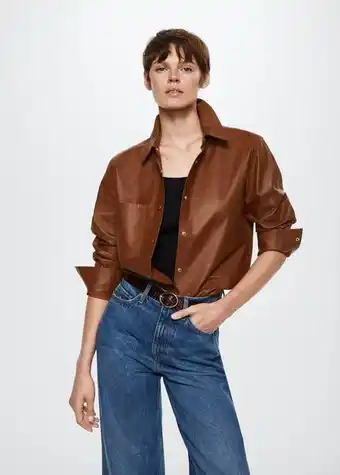 Mango Buttons leather overshirt offer