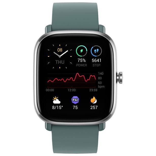 Best Buy Amazfit gts 2 mini smartwatch with heart rate monitor - green offer