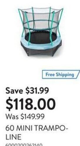 Walmart 60 MINI TRAMPO-LINE offer