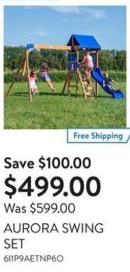 Walmart AURORA SWING SET offer