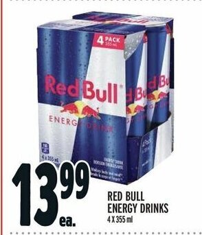 Metro RED BULL ENERGY DRINKS offer